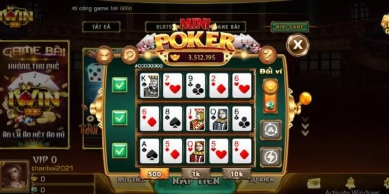 Lý do nên chơi mini poker đổi thẻ